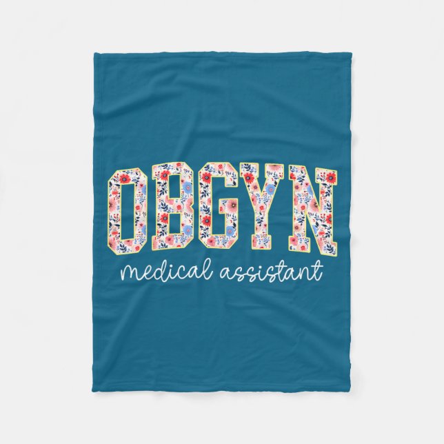 Obgyn Medical Istant Floral Ob-gyn Medical Istant  Fleecefilt (Framsidan)