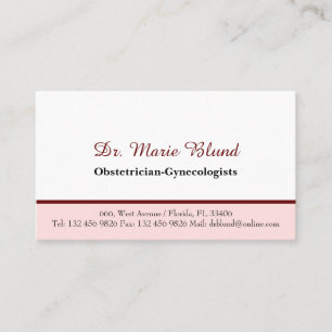 OBGYN Obstetrician Gynecologists Doktor Physician Visitkort