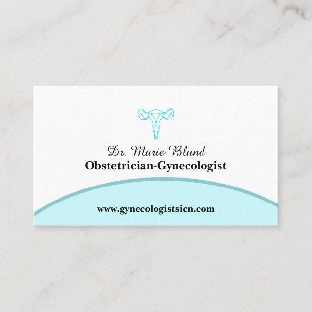 OBGYN Teal Modern Elegant m/ QR-kod (Framsida)