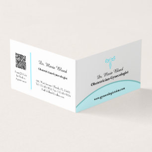 OBGYN Teal Modern Elegant med QR-kod Kort
