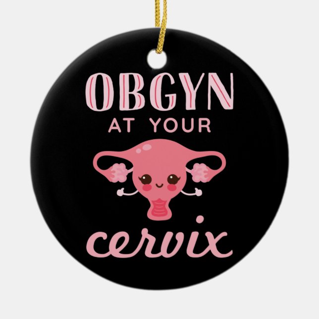 OBGYN vid Cervix Julgransprydnad Keramik (Framsidan)