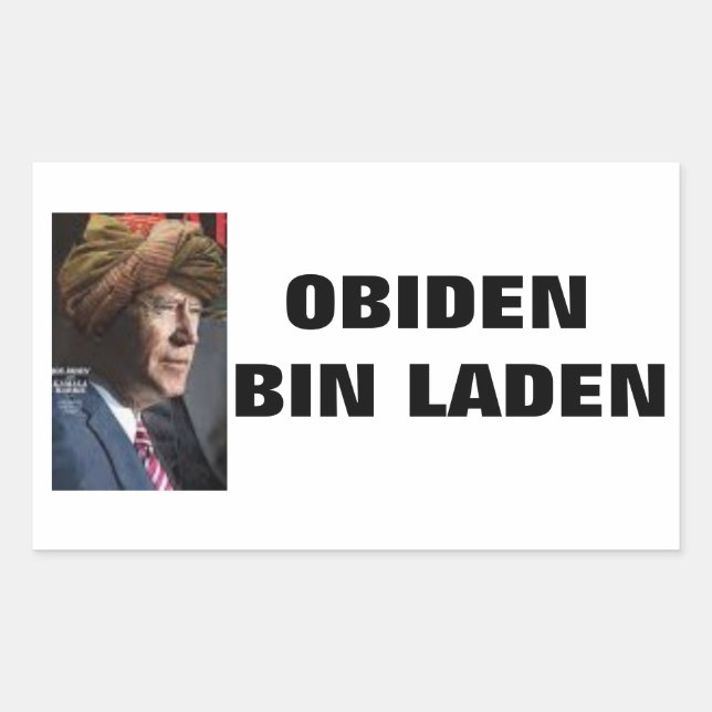 OBIDEN BIN LADEN STICKER REKTANGULÄRT KLISTERMÄRKE (Framsida)