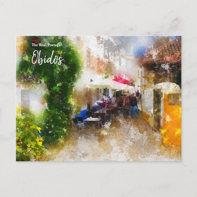 Obidos - Real Portugal Vykort (Framsida)
