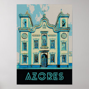 Öbilden Azorerna Terceira i Portugal Poster
