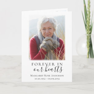 Obituary Tribute Memorial för alltid i våra hjärta Anteckningskort
