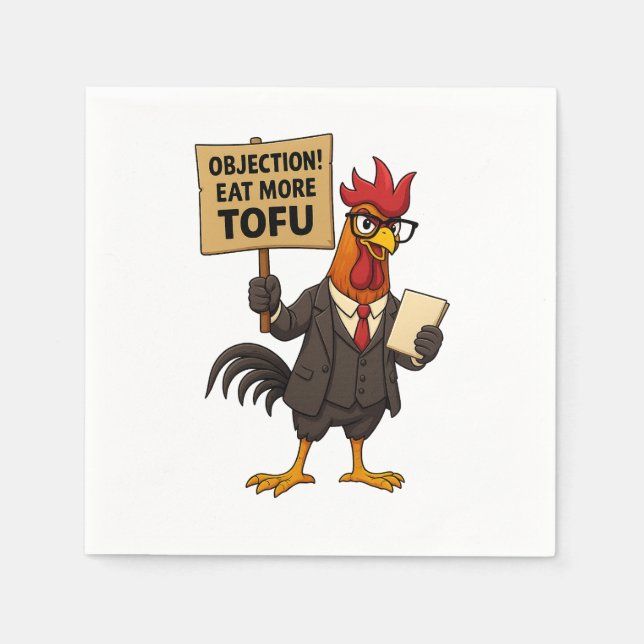 Objection! Eat More Tofu – Rooster Lawyer Protest  Pappersservett (Framsidan)