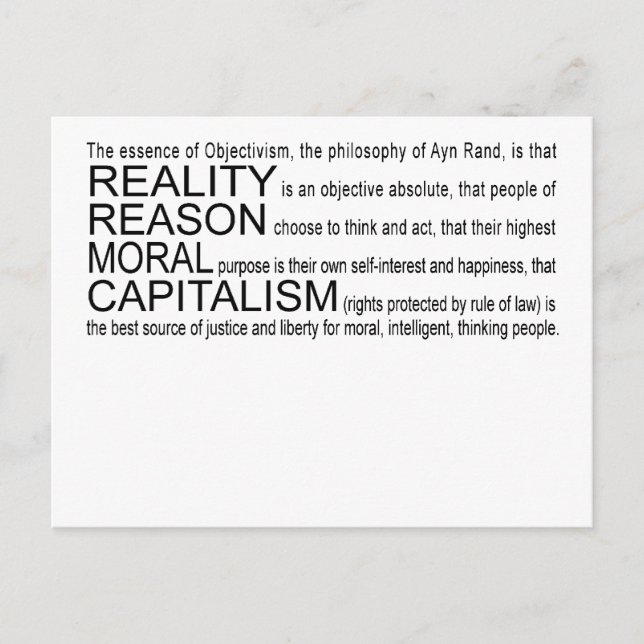 Objectivism Vykort (Framsida)