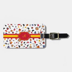 Objekt av Spanien med flagga som tillfogar din Bagagebricka