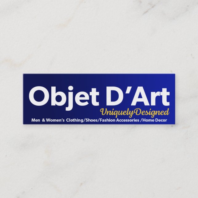 Objekt D'Art-webbplats Mini Visitkort (Framsida)