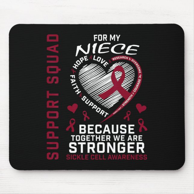 Objekt för Burgundy Sickle Cell Awareness Items Ni Musmatta (Framsidan)
