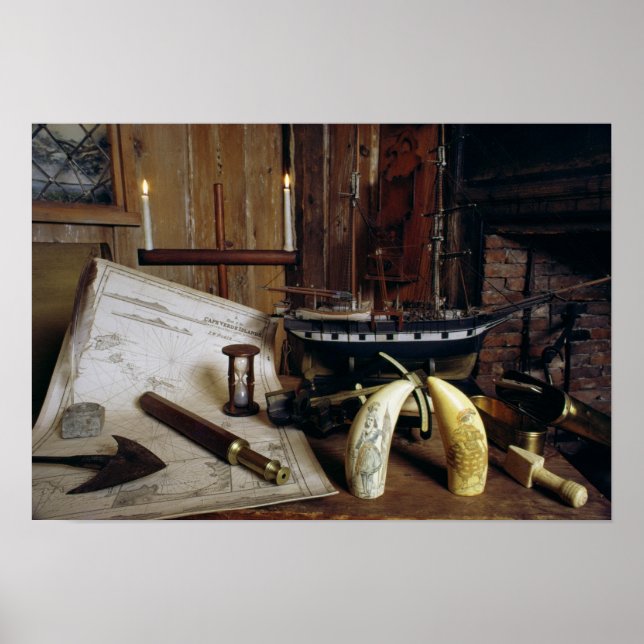 Objekt från 1800-talets kapten Desk Poster (Framsidan)
