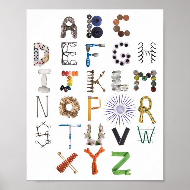 Objektalfabet för fonetiskt alfabet varje dag poster (Framsidan)