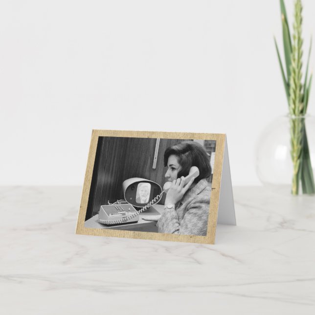 Objektkort för "Mobilt videosamtal" i Retro-Stil Anteckningskort (Framsida)