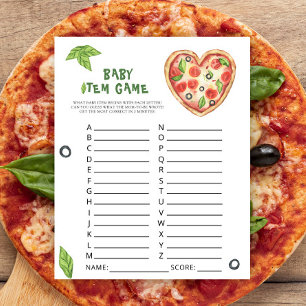 Objektspel för baby. Pizza Baby Shower-spel