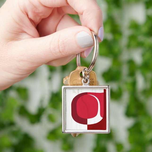 objet_12_trio fyrkantig silverfärgad nyckelring (Hand)