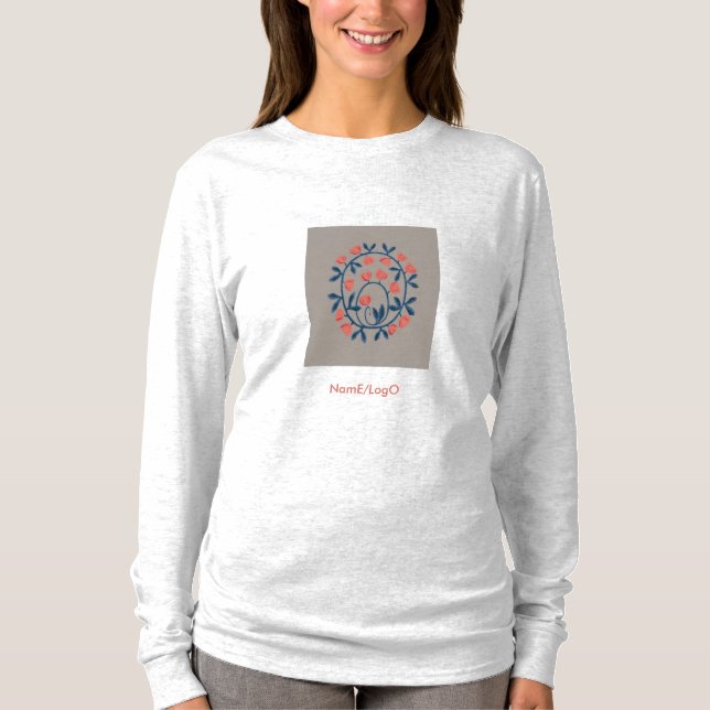 objet_17_a svan i blommor t-shirt (Framsida)