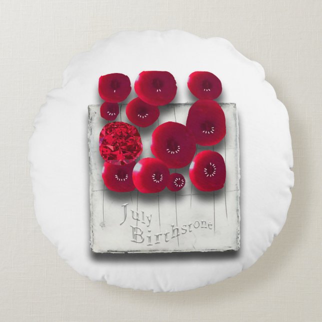 objet_4_variationer på ruby rund kudde (Framsidan)