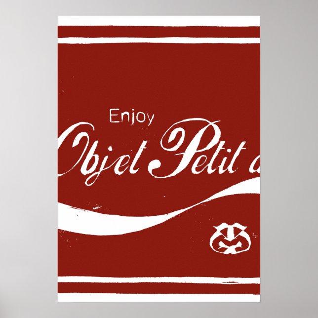 Objet Petit a Träsnitt, Njut, Rött Poster (Framsidan)