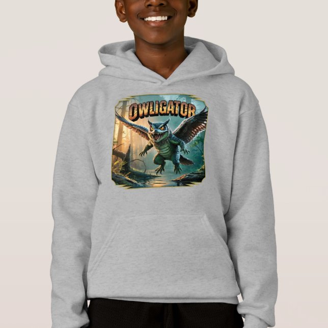Obligator Illustration – Uggla Alligator Rolig Skr T Shirt (Framsida)