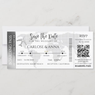 Obligatorisk QR-kod för Boarding Pass Destinations Inbjudningar