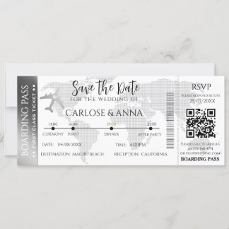 Obligatorisk QR-kod för Boarding Pass Destinations Inbjudningar