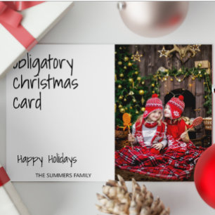Obligatorisk rolig julkortsfoto julkort