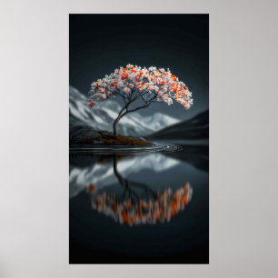 Öblomning: Lugn landskapsvy med hög kontrast Poster