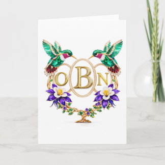 OBN Hummingbird Any Letters Custom Folded Wedding Inbjudan