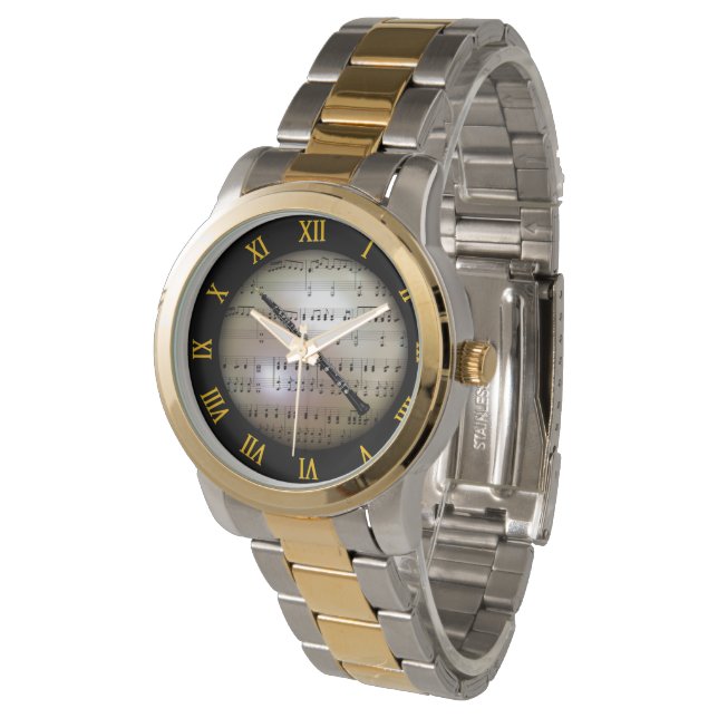 Oboe ~ Background "Musical Planet" * ~ Armbandsur (Vinklad)