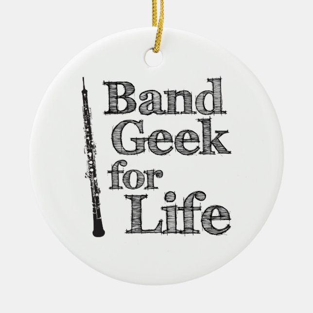 Oboe Band Geek Julgransprydnad Keramik (Framsidan)