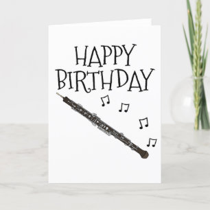 Oboe Birthday Card Woodwind Musician Tack Kort