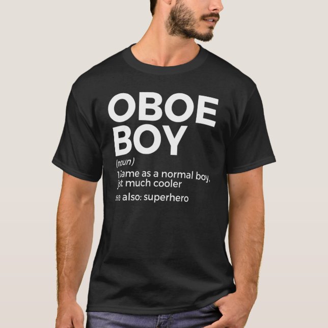 Oboe Boy Definition Oboe Player 1 T Shirt (Framsida)