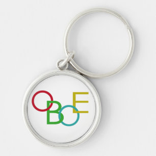 OBOE Brev Rund Silverfärgad Nyckelring