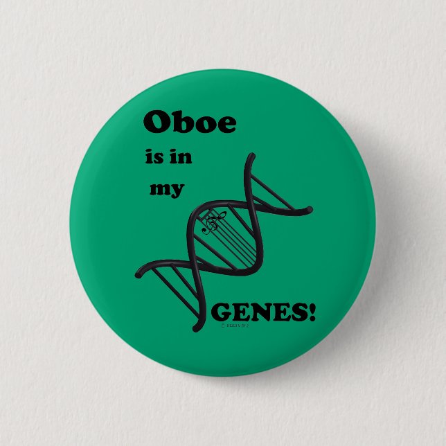 Oboe finns i mina gener knapp (Framsida)