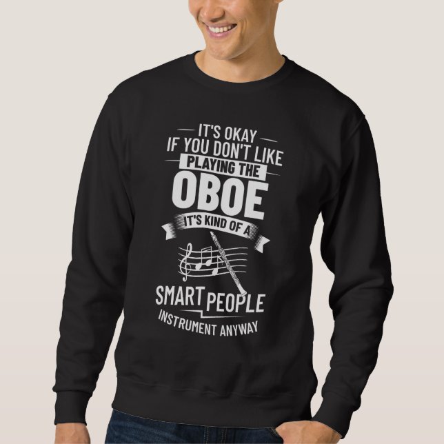 Oboe Instrument Music Player Beginner Lesson Obois Lång Ärmad Tröja (Framsida)