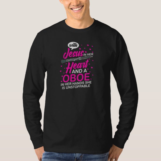 Oboe Instrument Music Player Beginner Lesson Obois T Shirt (Framsida)