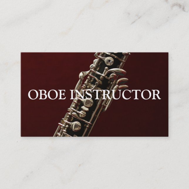 OBOE INSTRUUCTOR Musiker Lärare Visitkort (Framsida)