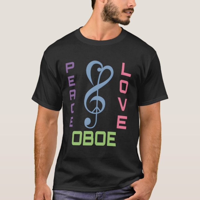 Oboe Music Gift för Oboist T Shirt (Framsida)