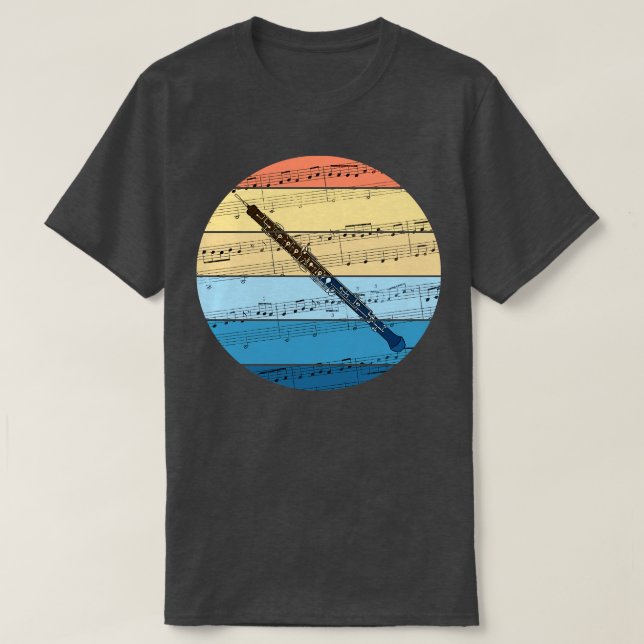 Oboe Music Notation Oboist Woodwind Musician T Shirt (Design framsida)