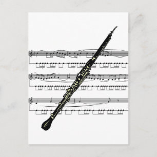 Oboe musical 01 B Vykort