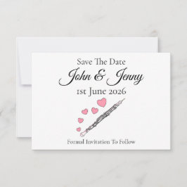 Oboe Musician Bröllop spara datum