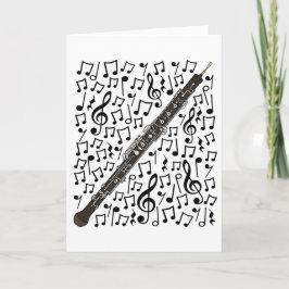 Oboe Musik noter Woodwind Music Teacher Helgkort