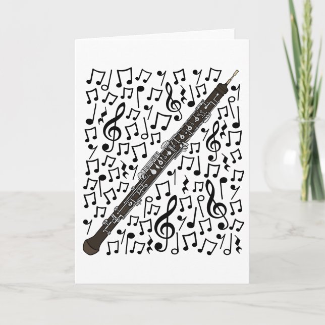 Oboe Musik noter Woodwind Music Teacher Helgkort (Framsida)