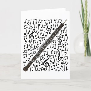 Oboe Musik noter Woodwind Music Teacher Helgkort