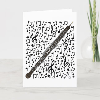 Oboe Musik noter Woodwind Music Teacher Helgkort