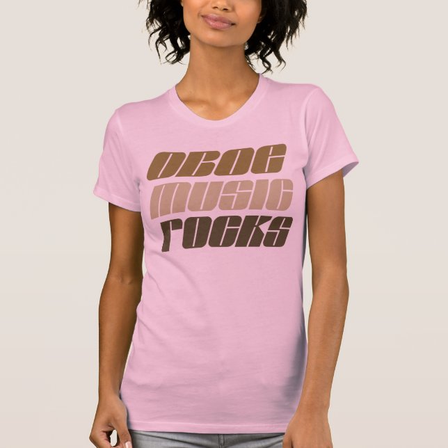 Oboe musik vaggar gåvan t shirt (Framsida)