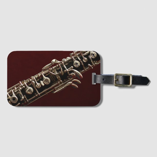 Oboe musikinstrument bagagebricka (Framsida horisontal)
