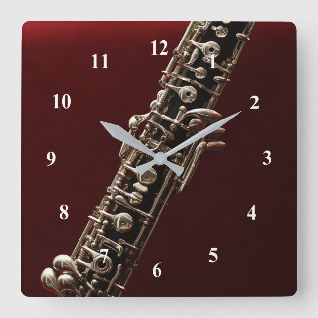 Oboe musikinstrument fyrkantig klocka (Framsida)