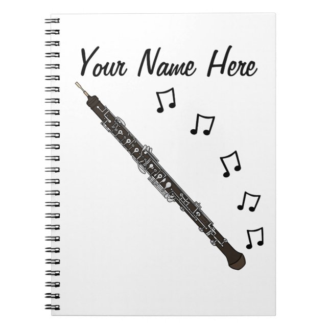 Oboe Oboist Woodwind Musician Music Teacher Anpass Anteckningsbok (Framsidan)
