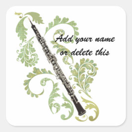 Oboe och Foliage Fyrkantigt Klistermärke
